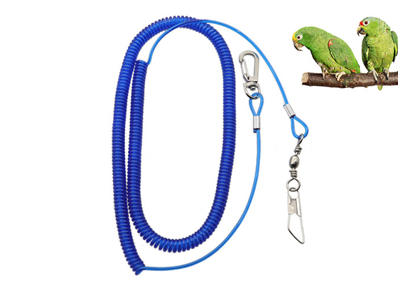 птицы 5m ясные голубые летая безопасность свернули спиралью сталь весны веревочки для предотвращения летания попугая