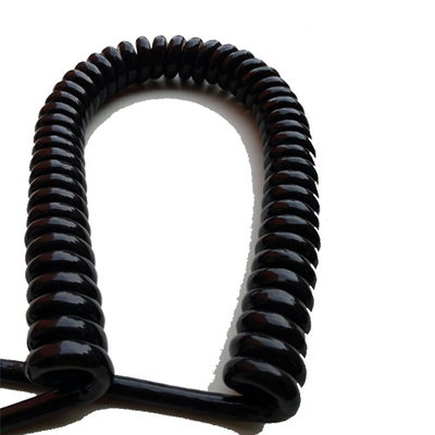 Твердо черный ТПУ покрытие безопасности спиральный кабель на заказ длина 1 / 1.2 / 1.5 / 3 / 5M