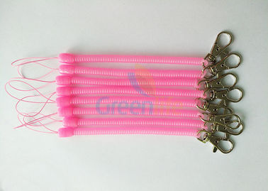 Пластиковый расширяя держатель катушки ключевой с зажимом строки и кнопки, прозрачным розовым цветом