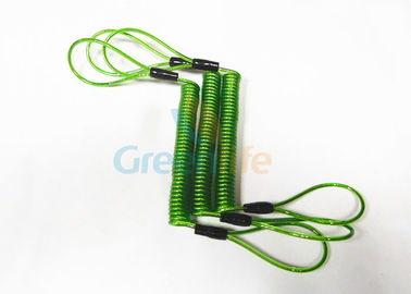 Заплетенная винилом строка веревочки стального пластикового талрепа катушки просвечивающая зеленая