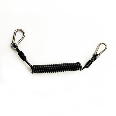 Черный эластичный весенний инструмент шнурка карабинер для защиты от падения карабинера