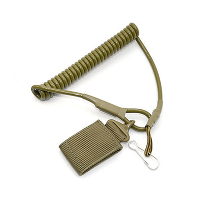 Хаки зеленый эластичный катушка шнурка шнурка безопасная защита от падения для пистолетов